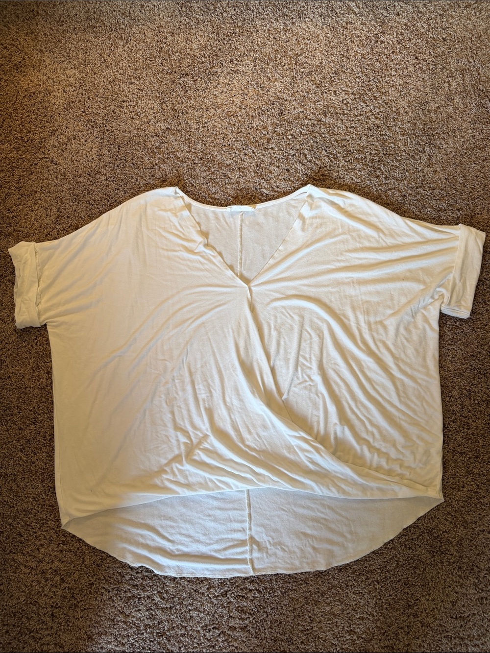 Zenana White Criss Cross Short Sleeve Shirt - 2X